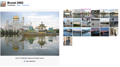 A picture of a Flickr set with Flickr Gallery Plus! enabled