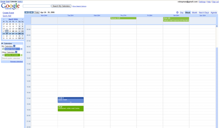 A picture of Google Calendar's Week view