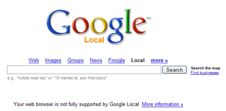 A picture of the Google Maps redirect page if JavaScript is turned off