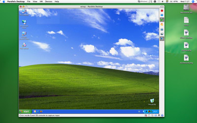 A picture of Paralles Desktop for Mac running Windows