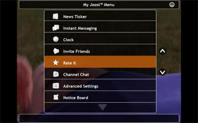 A picture of the Joost widget menu