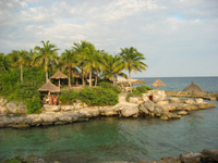 Vy över havet vid Xcaret