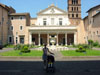 Picture of Fredrika and Emilia in front of Basilica di Santa Cecilia