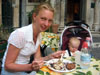 Picture of Fredrika eating cr&ecirc;pes